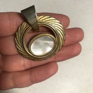 Vintage Oval Mother of Pearl Pendant